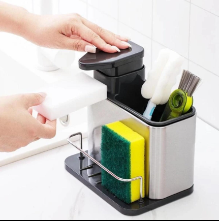 Dispensador de Jabón con Esponja – Limpieza Práctica y Sin Desperdicio
