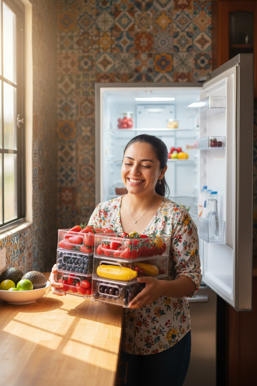 Kit de 3 Organizadores de Nevera – Mantén tus Alimentos Ordenados y Frescos